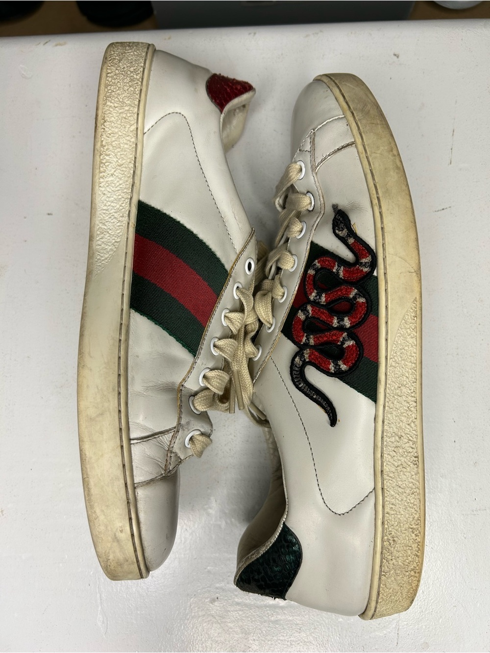 Gucci Ace Sneaker Embroidered Snake Size 9.5G / 10 US Mens - Picture 5 of 9
